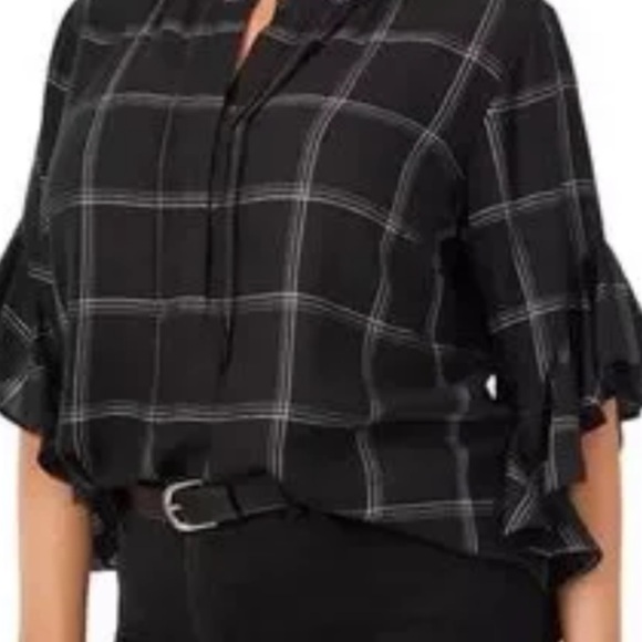 Vince camuto top size 100% rayon ruffle sleeves - Picture 2 of 4